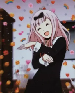 💃 916d2984 Chika Fujiwara Kaguya-sama: Love Is War 애니메이션, 치카, 후지와라, 카구야 님은 고백받고 싶어, 귀여운, 미소, 춤 telegram sticker