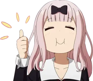 👍 b8ef2755 Chika Fujiwara Kaguya-sama: Love Is War 애니메이션, 치비, 카와이, 엄지척, 귀여운, 치카 후지와라 telegram sticker