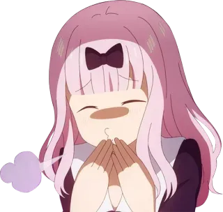 🤣 d09c34a8 Chika Fujiwara Kaguya-sama: Love Is War 애니메이션, 만화, 귀여운, 만화, 분홍 머리, 치카 후지와라 telegram sticker