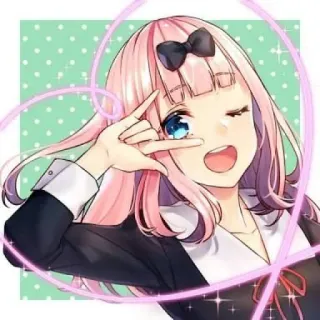 💖 d152f2db Chika Fujiwara Kaguya-sama: Love Is War 애니메이션, 여자, 귀여운, 후지와라 치카, 카구야 님은 고백받고 싶어, 하트 telegram sticker