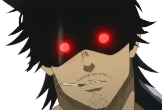 🤬 08003fa8 Yami Sukehiro Black Clover Anime, Manga, Yami Sukehiro, Black Clover, Captain, Magie telegram sticker