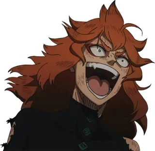 😂 14569777 Mereoleona Vermillion Black Clover Anime, Black Clover, Mereoleona Vermillion, Wütend, Wild, Frau telegram sticker