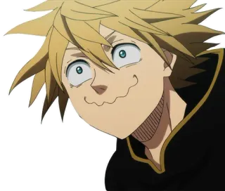 😄 437f2656 Luck Voltia Black Clover Anime, Luck Voltia, Black Clover, lustiges Gesicht, Cartoon telegram sticker