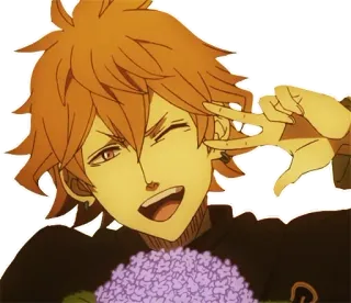 😉 469dac11 Anime, Orange Haare, Zwinkern, Lächeln, Jugend, Cartoon telegram sticker