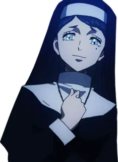 😢 858b307f Sister Theresa Rapual Black Clover Anime, Frau, Schwester, Nonne, Black Clover, Cartoon telegram sticker