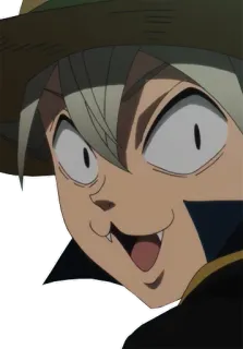 🐱 ab390b9d Anime, Manga, Cartoon, Figur, Hut, Lächelnd, Lustig, Gesichtsausdruck telegram sticker