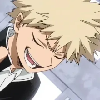 🔥 10b5e877 Katsuki Bakugo My Hero Academia Katsuki Bakugo, My Hero Academia, anime, character, smiling, manga telegram sticker