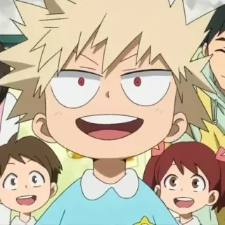 🔥 d37e8a73 Katsuki Bakugo My Hero Academia Katsuki Bakugo, My Hero Academia, anime, cartoon, character, smiling telegram sticker