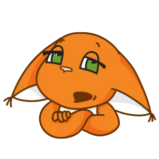 😖 57245aab мультфильм, животное, оранжевый, милый whatsapp sticker