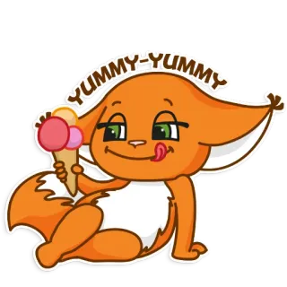 😙 f24c7897 YUMMY-YUMMY мороженое, кот, милый, сладкий, десерт, вкусный whatsapp sticker