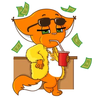 😎 eba0bf1c gato, dinero, lujo, dibujos animados, gafas de sol telegram sticker