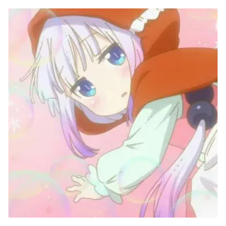 💞 98d6722f Kanna Kamui Miss Kobayashi's Dragon Maid 애니메이션, 드래곤, 귀여운, 칸나, 귀여운 telegram sticker