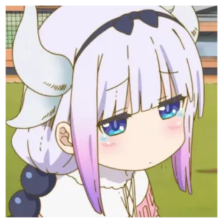 ☁️ d7e1c4a7 Kanna Kamui Miss Kobayashi's Dragon Maid 애니메이션, 칸나, 드래곤, 슬픈, 귀여운 telegram sticker