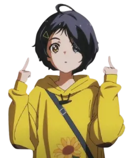 🤔 89979175 Anime, Karakter, Gadis, Jari tengah, Gestur ofensif whatsapp sticker