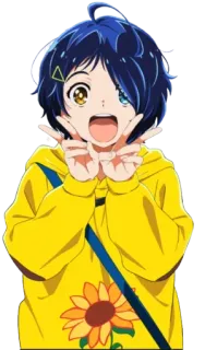 🤔 f7780895 Ai Ohto Wonder Egg Priority Anime, Gadis, Karakter, Imut, Simbol perdamaian, Wonder Egg Priority whatsapp sticker