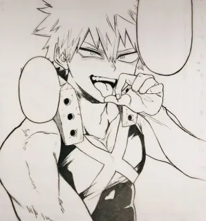 💫 40471ca1 Katsuki Bakugo My Hero Academia อนิเมะ, มังงะ, ฮีโร่, ระเบิด, โกรธ telegram sticker