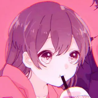 🍰 52be11ec Anime, Carino, Coppia, Bevanda, Cartone animato, Kawaii whatsapp sticker