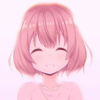 🍰 64acdc49 Anime, Ragazza, Rosa, Carina, Sorriso, Felice, Cartone animato whatsapp sticker