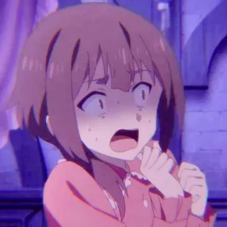 🍰 6cb1573b anime, spaventato/a, personaggio, paura, shock, ragazza whatsapp sticker