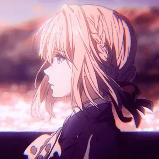 🍰 e4ed0099 Violet Evergarden Anime, Ragazza, Ritratto, Violet Evergarden, Cartone animato, Bella, Animazione whatsapp sticker