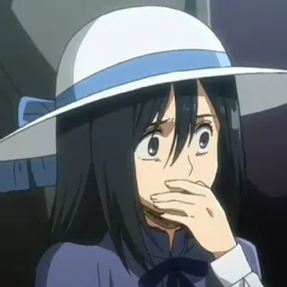 🤭 599a1a46 Anime, Mujer, Sorpresa, Personaje, Animado, Sombrero telegram sticker