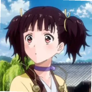 😯 82e7b668 chica anime, linda, coletas, animación japonesa, dibujos animados, animado, personaje telegram sticker