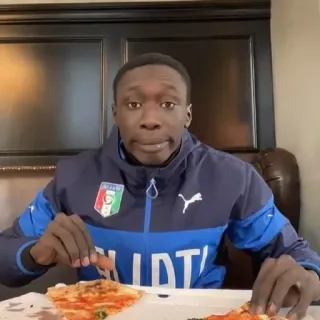 🙃 04f59c6e 男人, 披萨, 吃, 休闲, 餐, 食物 telegram sticker