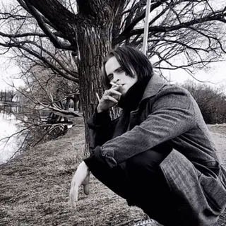 👏 4fa60a26 mann, rauchen, porträt, zigarette, schwarz weiß telegram sticker