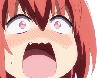 😰 2a9d7a3c Anime, Desenho animado, Bravo, Rosto, Grito, Cabelo ruivo whatsapp sticker