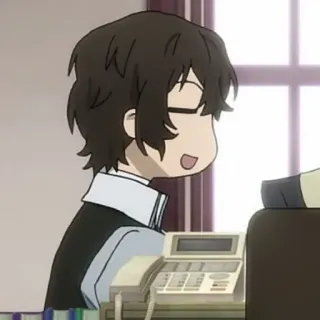 🍩 306ebc2f Osamu Dazai Bungou Stray Dogs anime, character, smiling, bungou stray dogs, osamu dazai telegram sticker