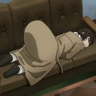 🍩 3fee27f9 Dazai Osamu Bungou Stray Dogs anime, character, sleeping, dazai osamu, bungou stray dogs telegram sticker