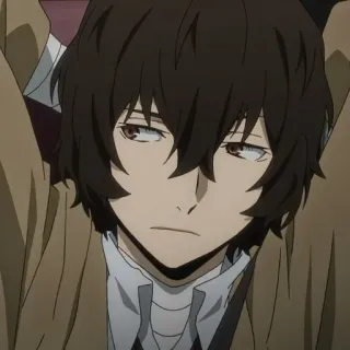 🍩 6052b90a Dazai Osamu Bungou Stray Dogs anime, Dazai Osamu, Bungou Stray Dogs, character, brown hair, brown eyes telegram sticker