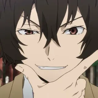 🍩 f1554bf8 Dazai Osamu Bungou Stray Dogs anime, bungou stray dogs, dazai osamu, character, smiling, manga telegram sticker