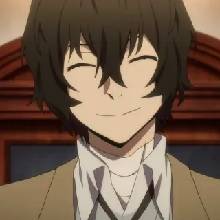 🍩 ff496ebf Osamu Dazai Bungou Stray Dogs anime, bungou stray dogs, osamu dazai, character, smiling telegram sticker