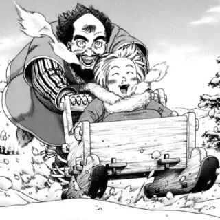 ⚔ 4d9ca882 sneeuw, winter, manga, sleeën, vader, zoon telegram sticker