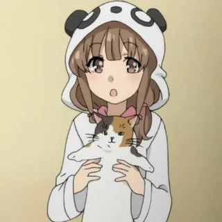 🪜 1d1d934d anime, cartoon, girl, cat, cute, kawaii, panda, hoodie telegram sticker