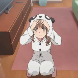 🪜 1e1a3a65 anime, girl, panda, pajamas, kawaii, cute telegram sticker