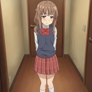 🪜 45f1b06b Kaede Azusagawa Rascal Does Not Dream of Bunny Girl Senpai anime, school uniform, cute, girl, blush, japanese animation telegram sticker