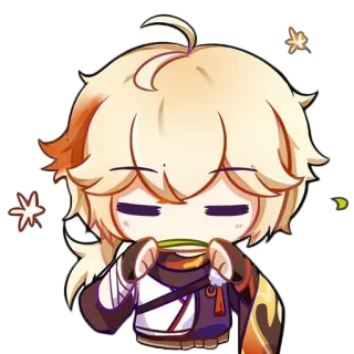 ๐บ 7a7f8521 Kaedehara Kazuha Genshin Impact anime, cartoon, video game, chibi, kazuha, genshin impact whatsapp sticker