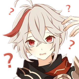 ๐ง 827f19d4 Kaedehara Kazuha Genshin Impact anime, video game, genshin impact, kazuha, confused whatsapp sticker
