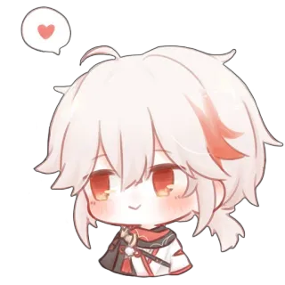 โค๏ธ aa3a2563 Kaedehara Kazuha Genshin Impact anime, chibi, genshin impact, kaedehara kazuha whatsapp sticker