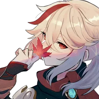 ๐ dafbc69c Kaedehara Kazuha Genshin Impact anime, genshin impact, kazuha, video game character, maple leaf whatsapp sticker