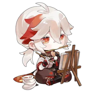 ๐จ f01fa1a3 Kaedehara Kazuha Genshin Impact genshin impact, kaedehara kazuha, anime, chibi, video game, artist whatsapp sticker