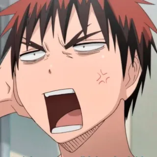 🥢 65397124 Akashi Seijuro Kuroko's Basketball 动漫, 生气, 喊叫, 沮丧, 漫画 telegram sticker