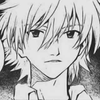 😕 7987e16f Kaworu Nagisa Neon Genesis Evangelion anime, manga, kaworu nagisa, evangelion, character, black and white whatsapp sticker
