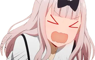 😖 e5581106 Chika Fujiwara Kaguya-sama: Love Is War 动漫, 藤原千花, 辉夜大小姐想让我告白, 生气, 震惊, 角色, 漫画 telegram sticker