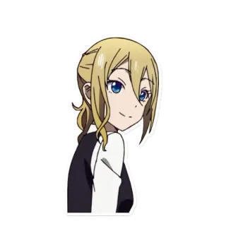 😃 0b2f222c anime girl, blonde hair, blue eyes, cartoon character, sticker telegram sticker
