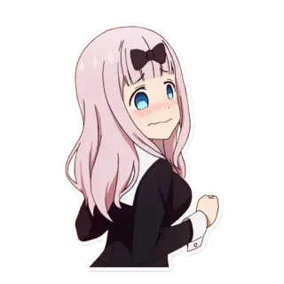 😖 86b33d55 Chika Fujiwara Kaguya-sama: Love Is War anime, chika, kaguya-sama, cute, blushing, manga telegram sticker