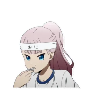 🔔 9ae38eb2 おに anime, girl, sweatband, cartoon, athletic, cute, japanese telegram sticker