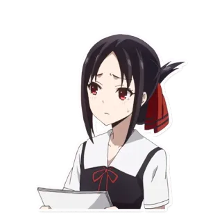 😟 a31f10aa Kaguya Shinomiya Kaguya-sama: Love Is War anime, kaguya-sama, love is war, kaguya shinomiya, confused, character telegram sticker